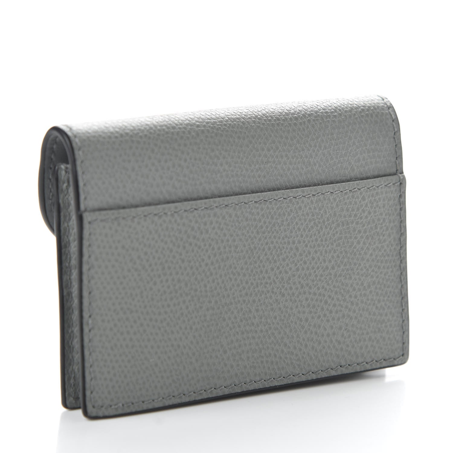 Christian Dior Grained Calfskin Saddle Card Holder Gray 3 of 9