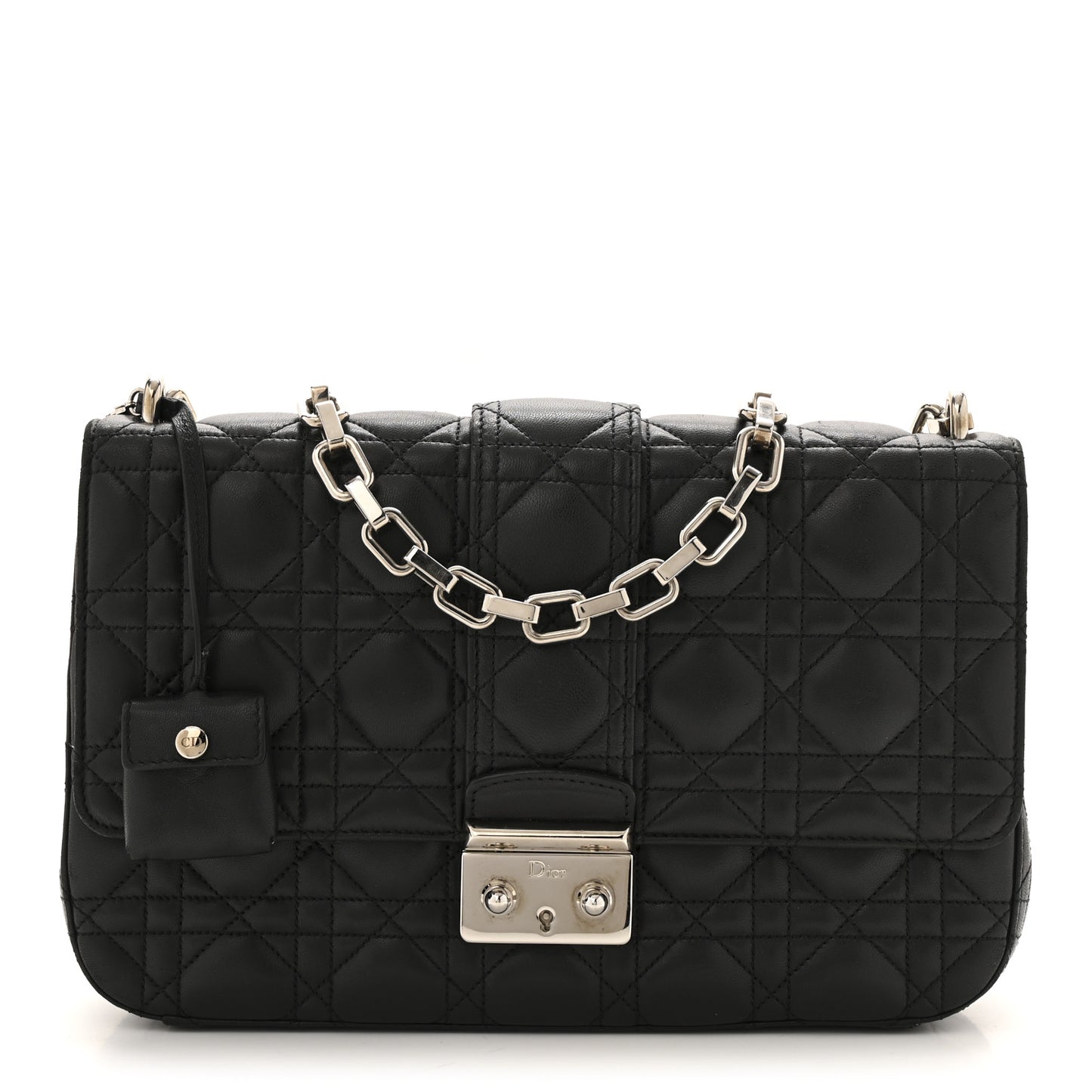 Lambskin Cannage Medium Miss Dior Flap Black