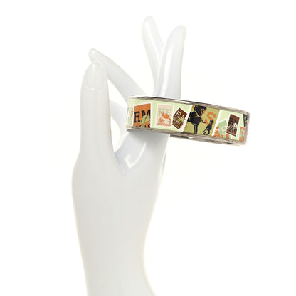 Hermes Enamel Printed Wide De Passage a Paris Bracelet 70 2 of 6