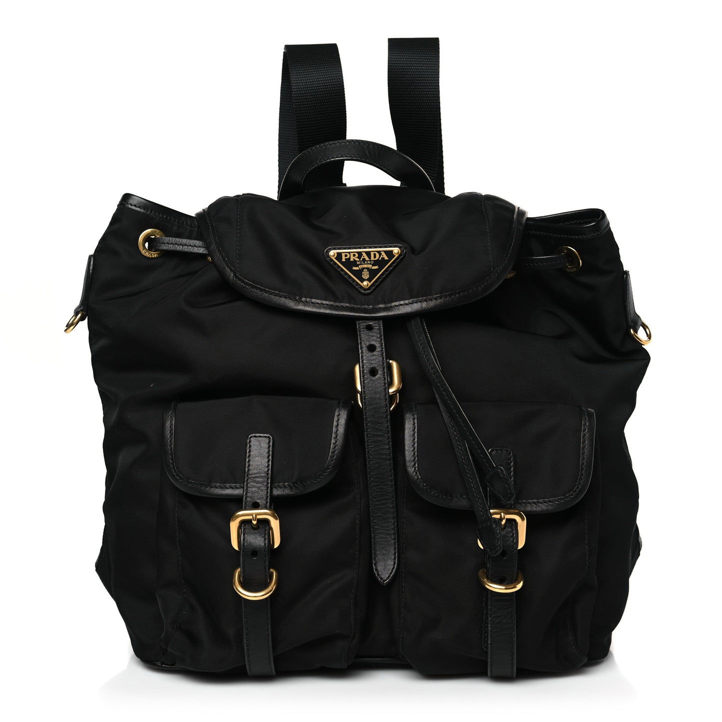 Tessuto Nylon Soft Calfskin Small Backpack Black