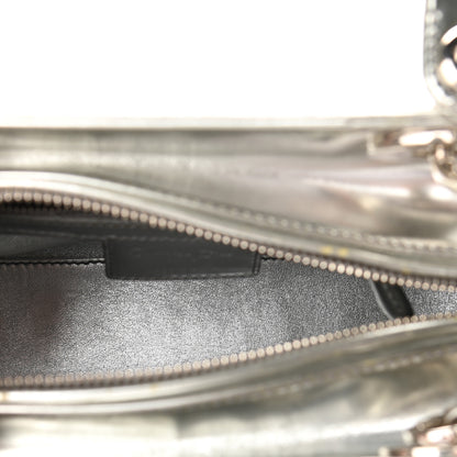 Christian Dior Metallic Patent Calfskin Medium Lady Dior Silver 5 of 11