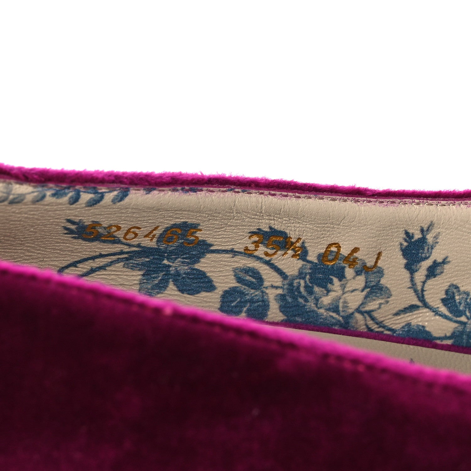 Gucci Velvet GG Victoire Block Mid Heel Loafer Pumps 35.5 Fucsia Violet Cyclamen 8 of 9
