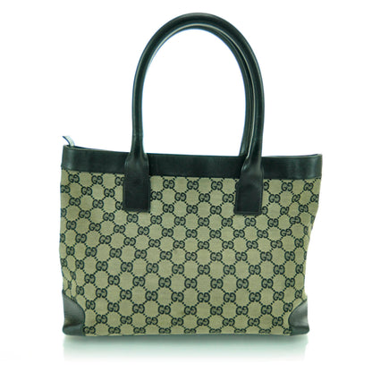 Gucci Monogram Canvas and Leather Tote Black 3 of 11