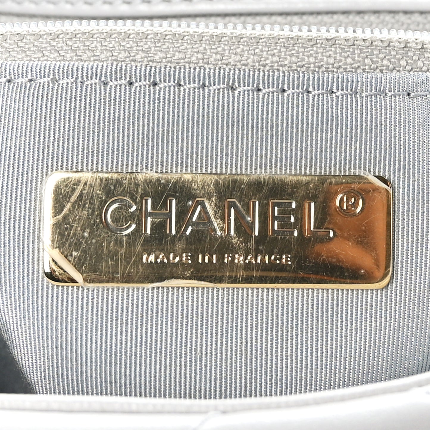 Goatskin Quilted Medium Chanel 19 Flap Grey
