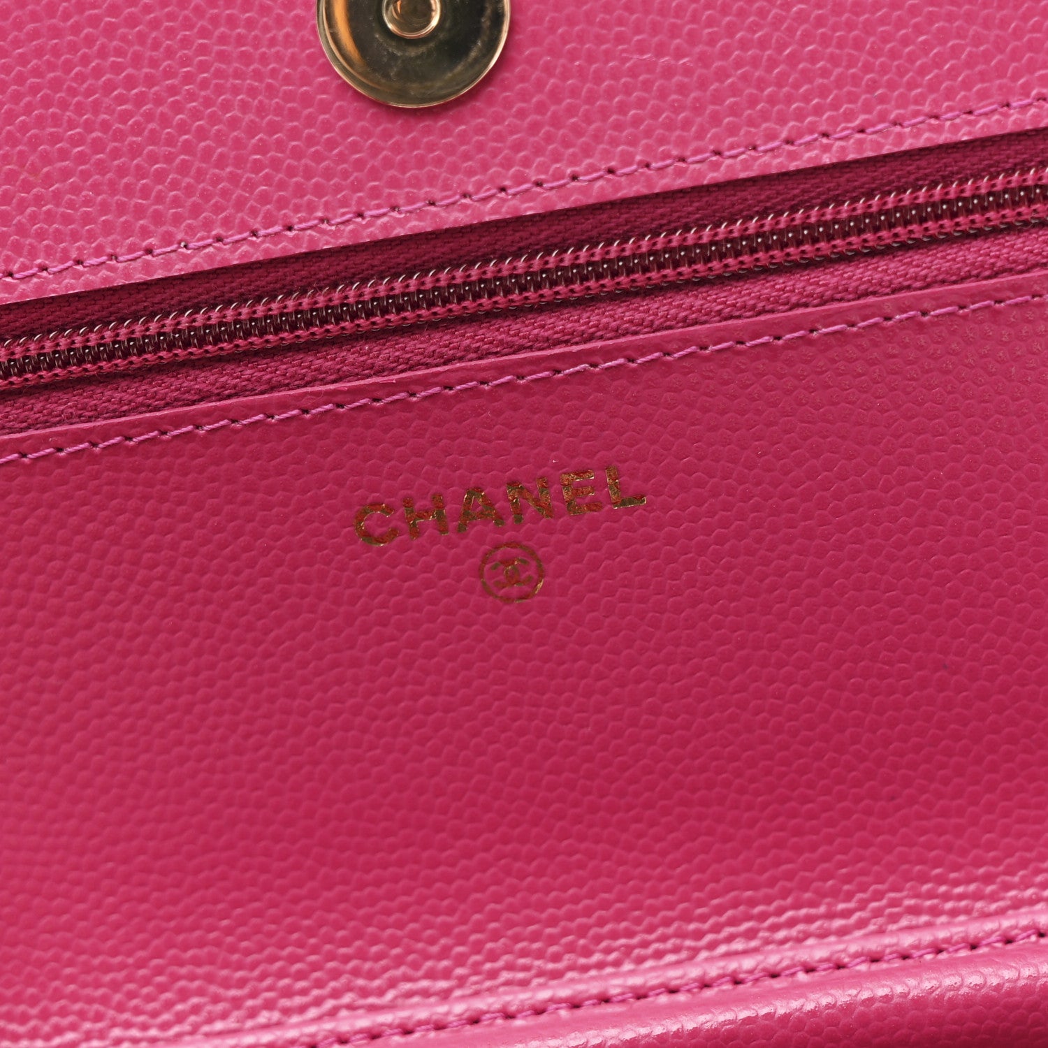 Chanel Caviar Quilted Wallet On Chain WOC Dark Pink 6 of 12