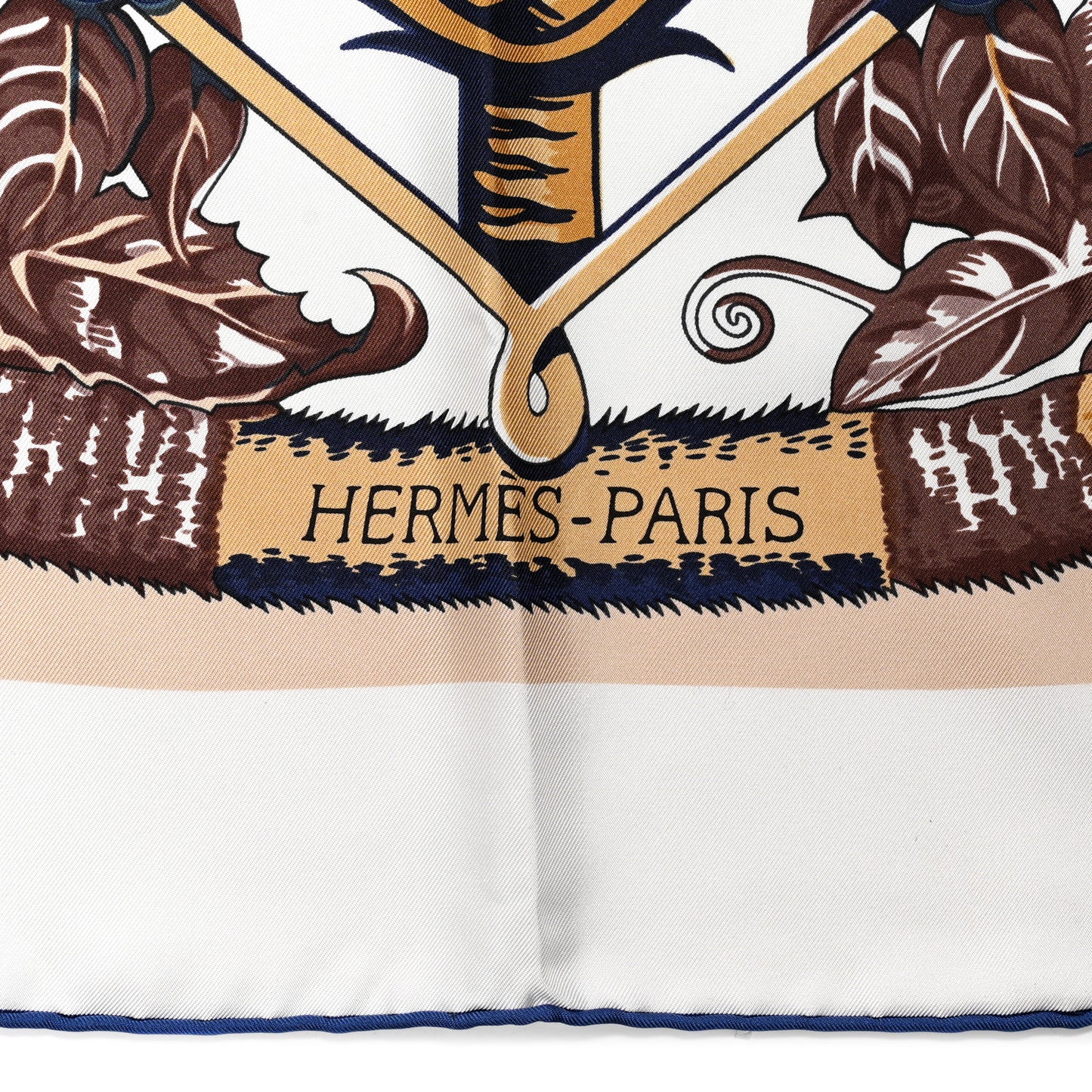 Silk Twill Imprime Aloha Double Scarf Stole White