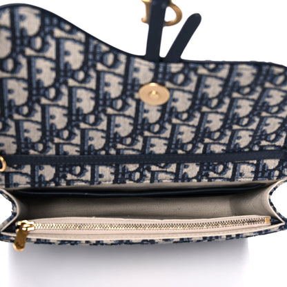 Christian Dior Oblique Saddle Chain Pouch Blue 5 of 13