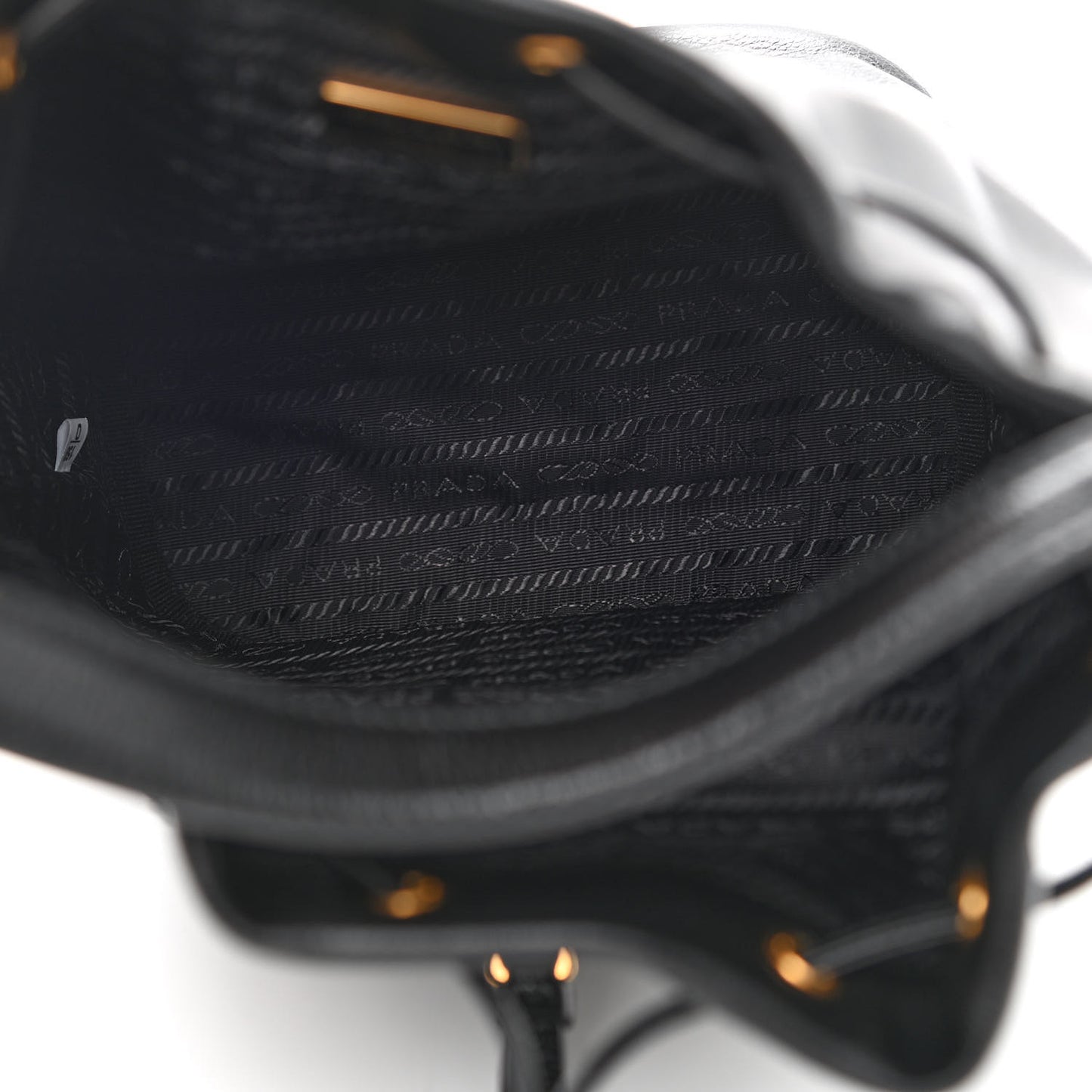 Glace Calfskin Embossed Secchiello Bucket Bag Black