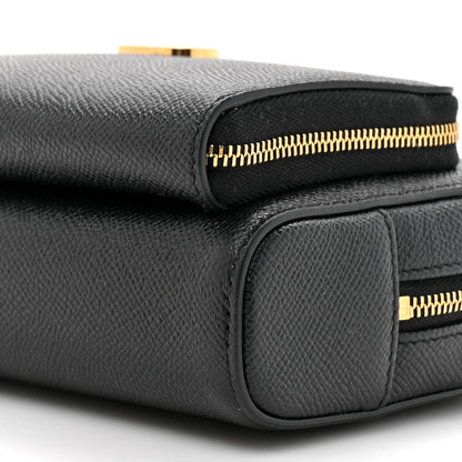 Christian Dior Grained Calfskin Caro Double Pouch Black 10 of 11