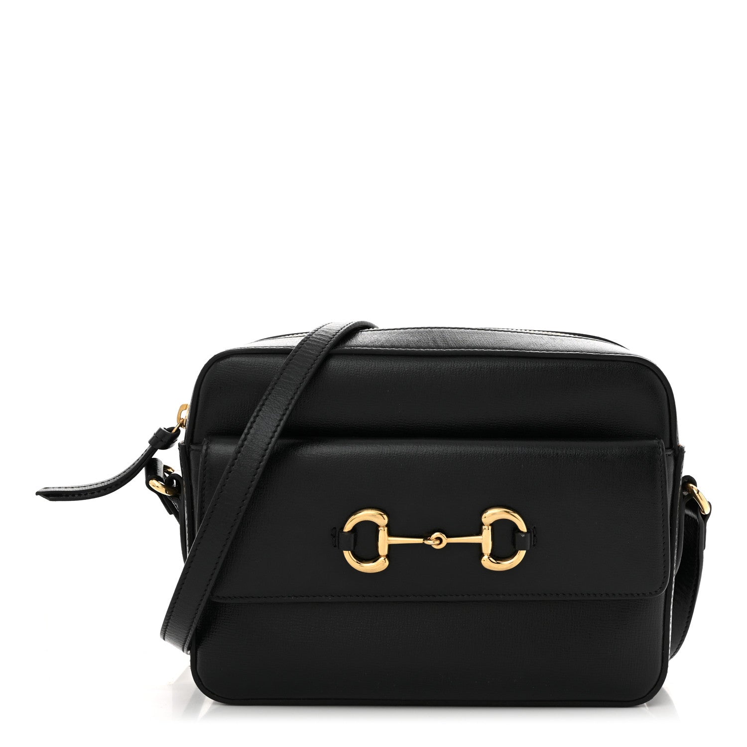 Gucci Textured Calfskin Small Horsebit 1955 Shoulder Bag Black 1 of 10