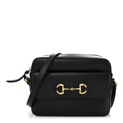 Gucci Textured Calfskin Small Horsebit 1955 Shoulder Bag Black 1 of 10