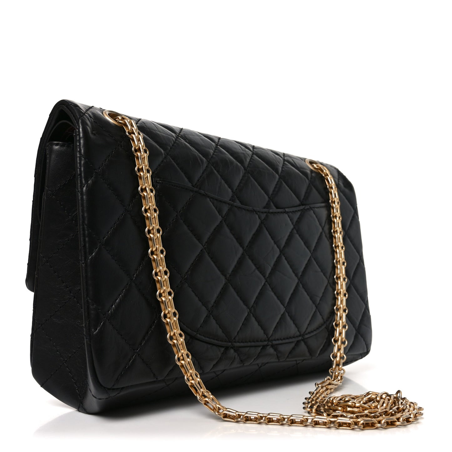 Aged Calfskin Quilted 2.55 Reissue 226 Flap Black