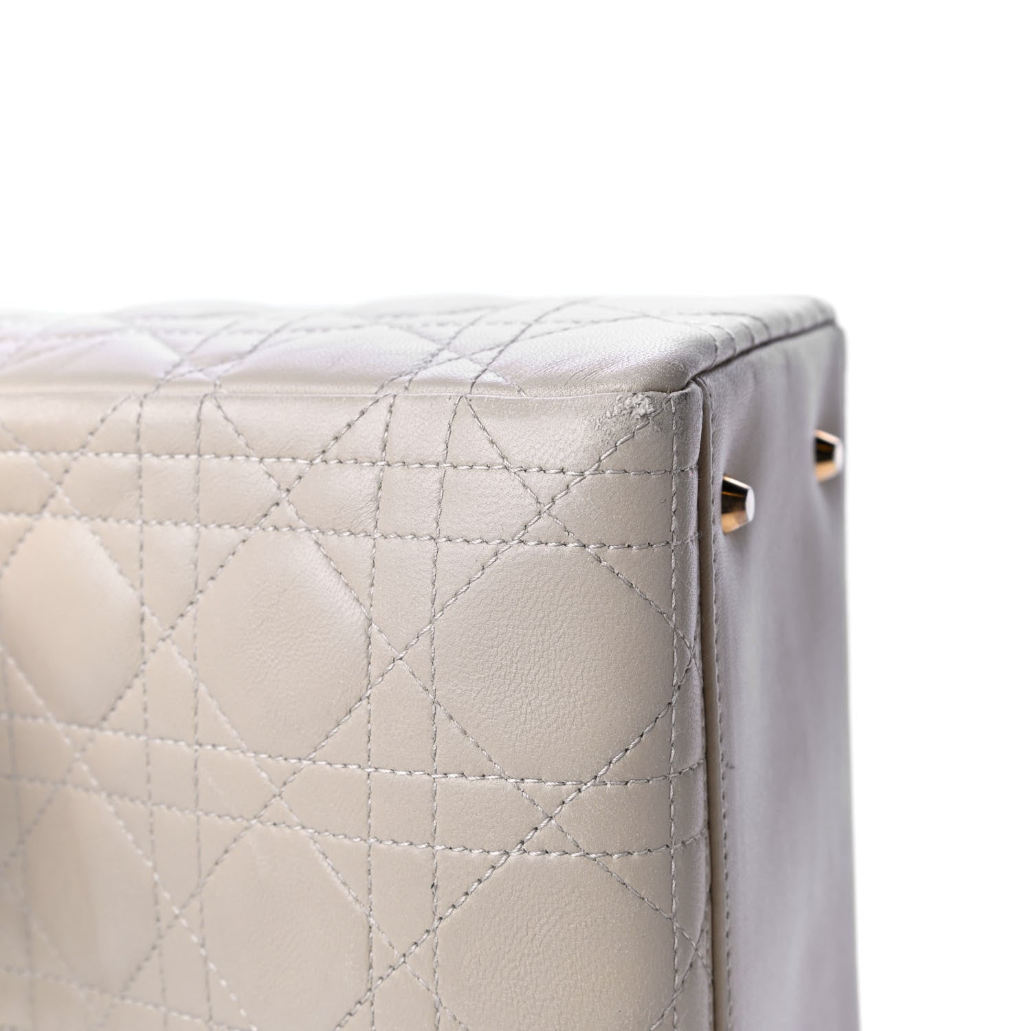 Christian Dior Lambskin Cannage Medium Lady Dior Light Beige 7 of 7