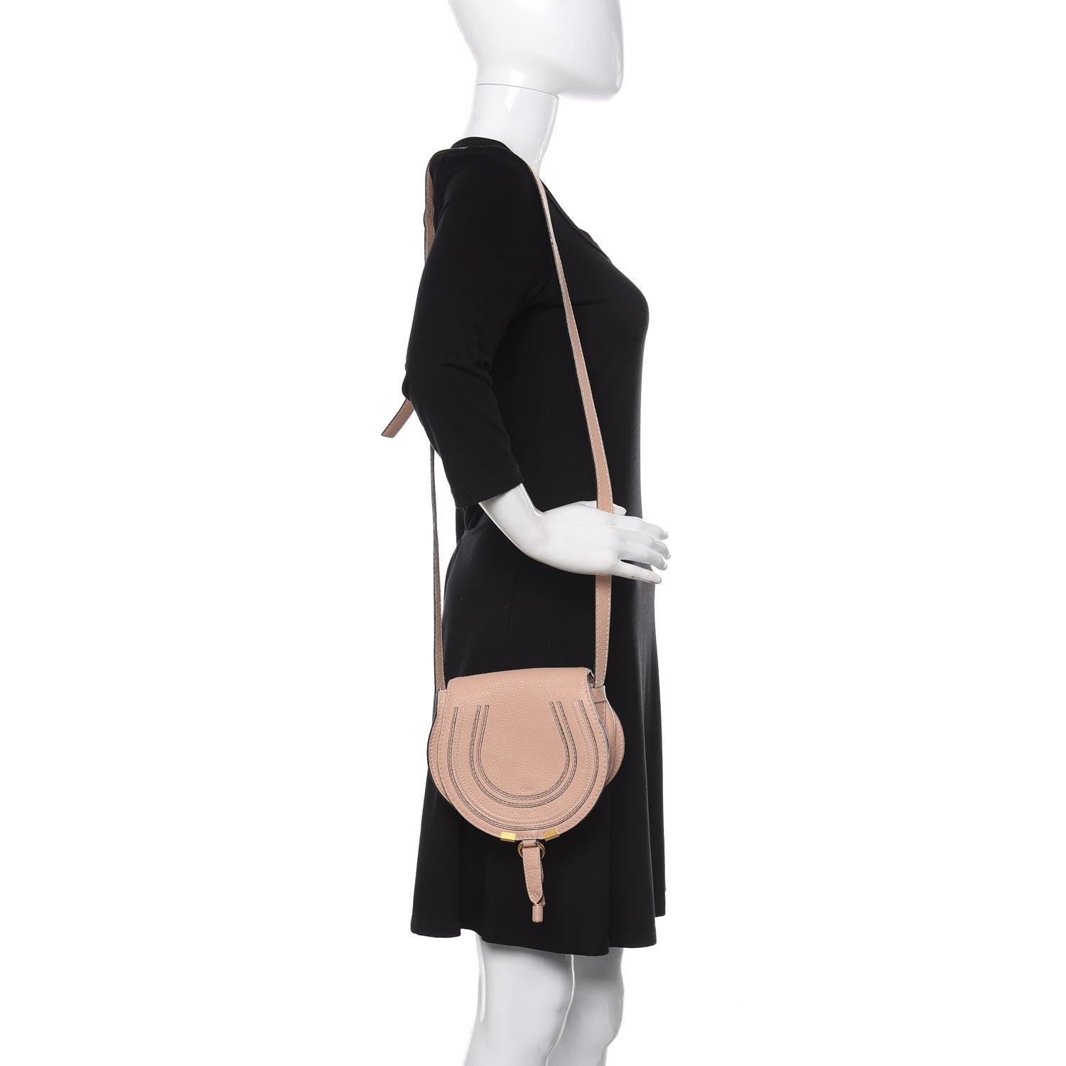 Chloe Calfskin Mini Marcie Round Crossbody Bag Blush Nude 2 of 14