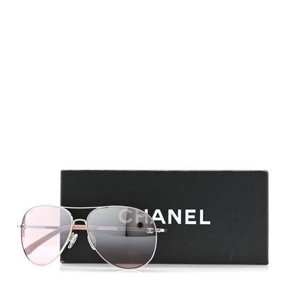 Chanel Metal Aviator CC Sunglasses 4189-T-Q Pink 9 of 9