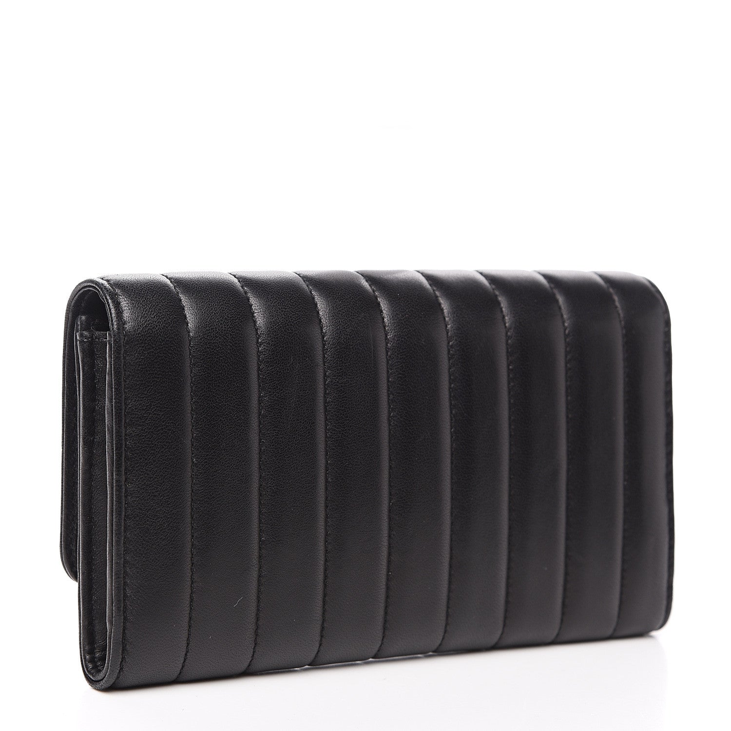 Saint Laurent Lambskin Matelasse Monogram Large Vicky Continental Wallet Black 2 of 9