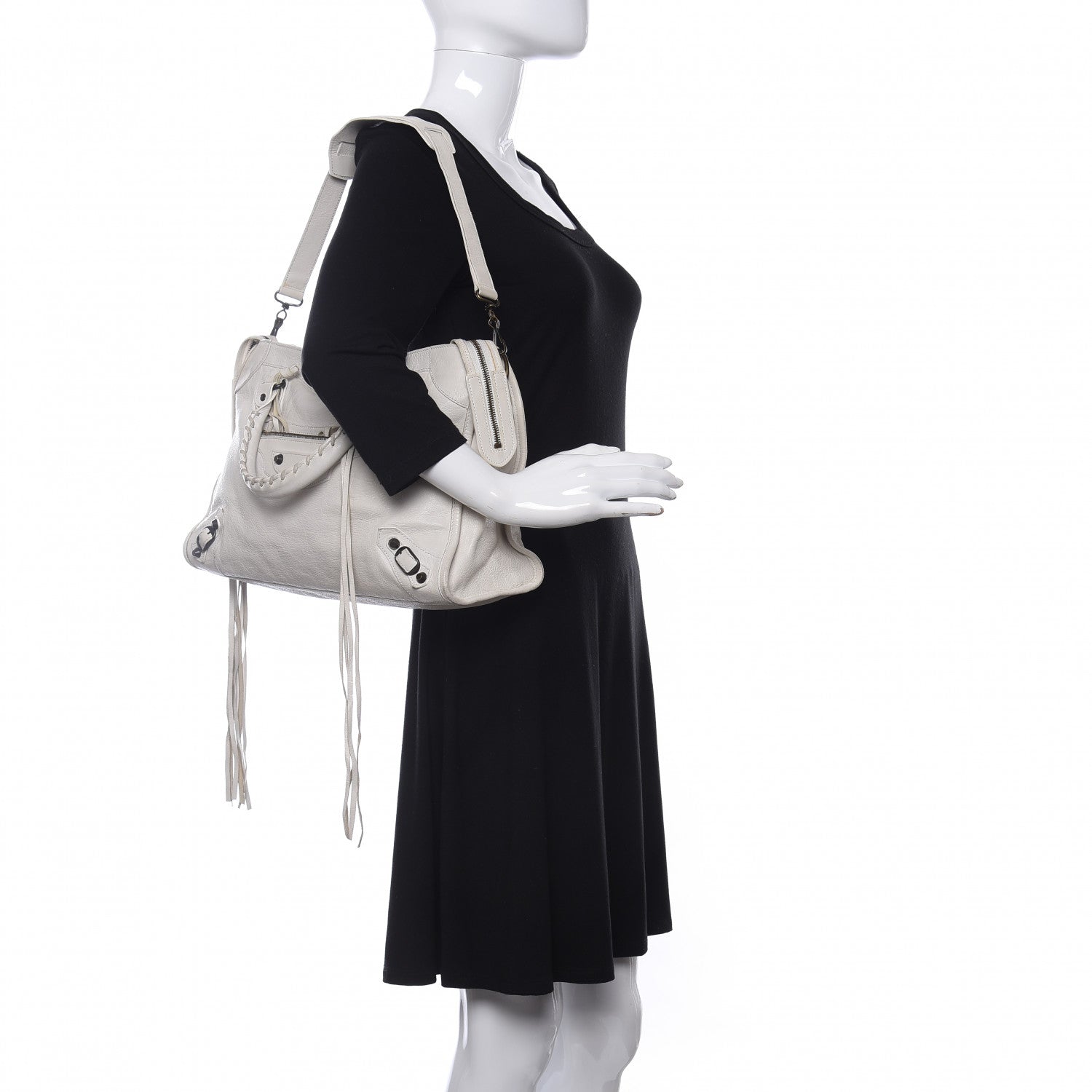 Balenciaga Agneau Classic Hardware City White Light 2 of 21