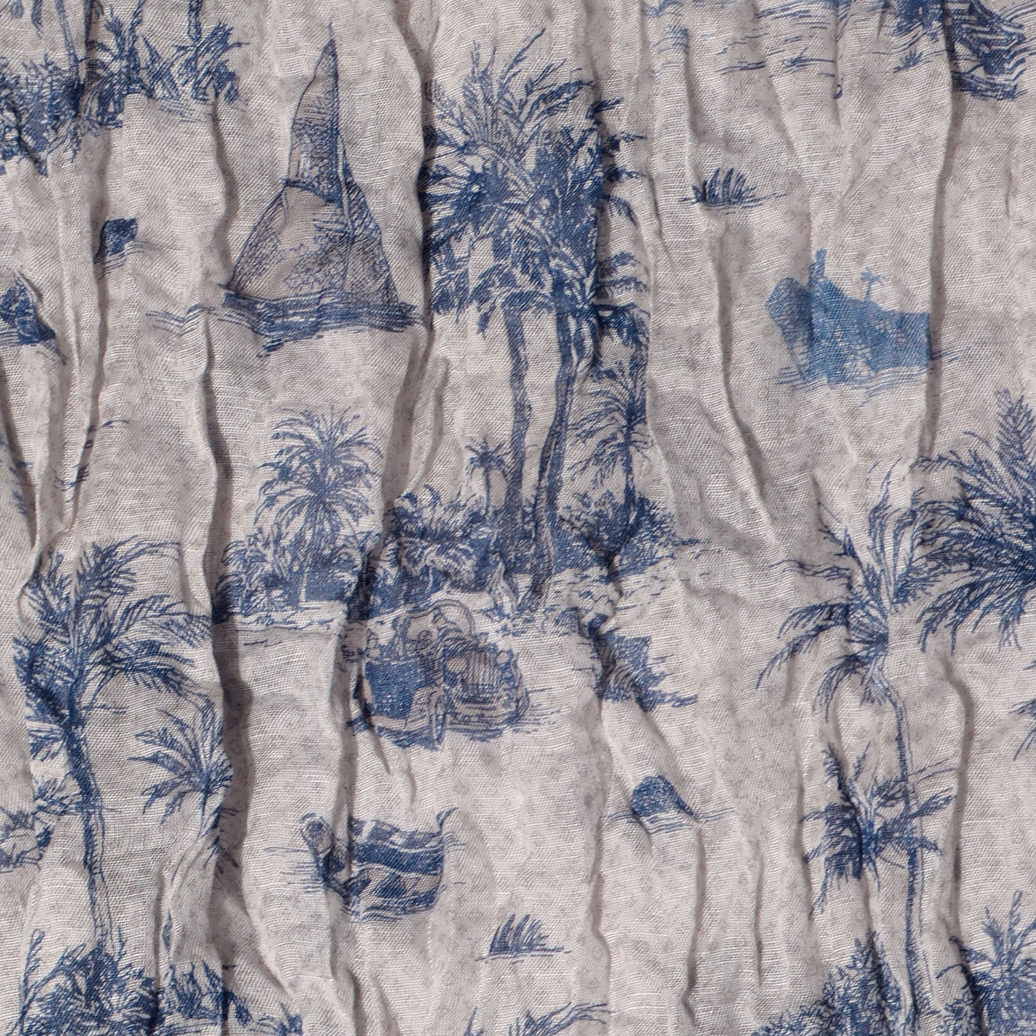 Louis Vuitton Cotton Linen Toile Etole De Louis Pareo Blue 5 of 8