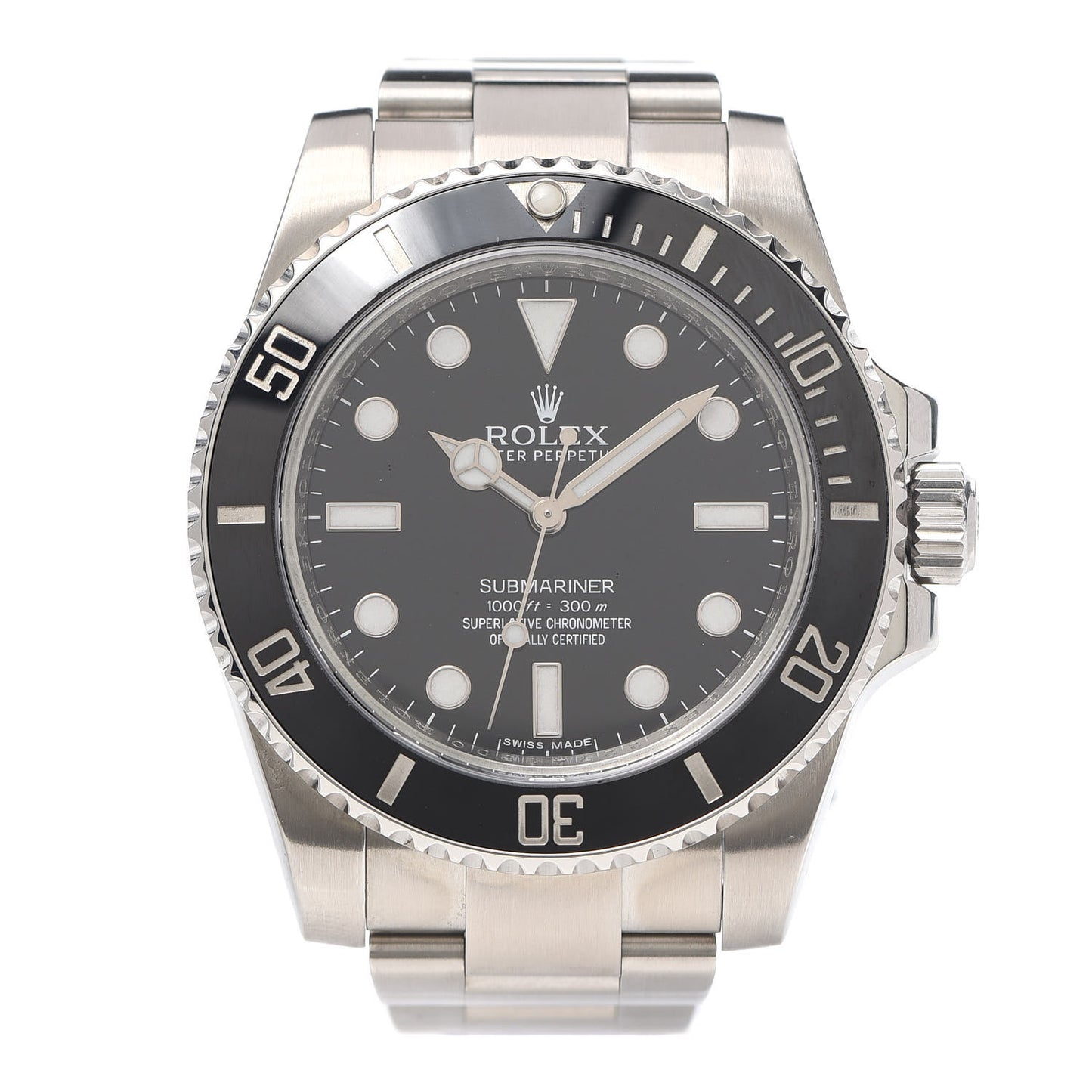 Stainless Steel 40mm Oyster Perpetual Submariner Watch Black 114060
