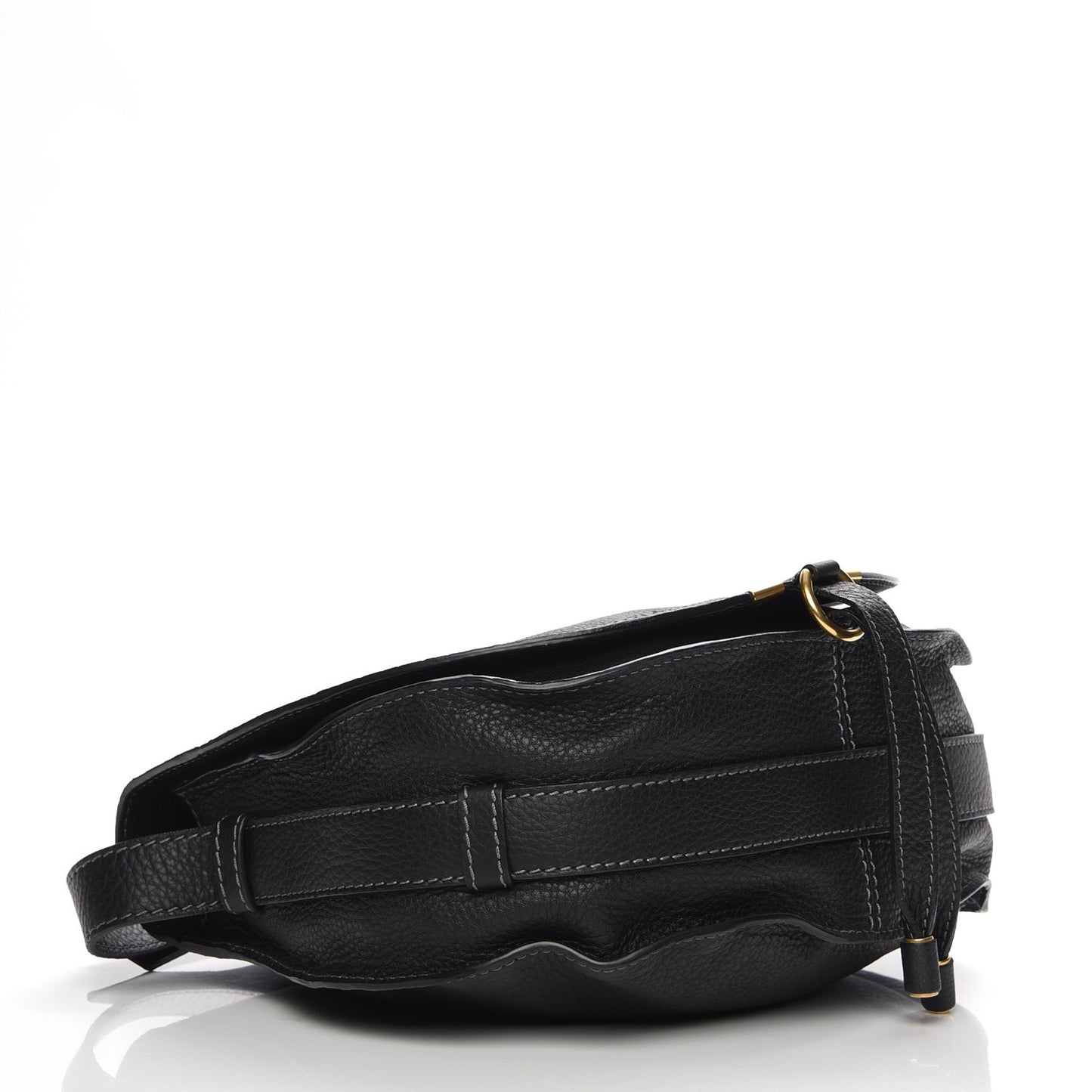 Calfskin Medium Marcie Round Crossbody Bag Black
