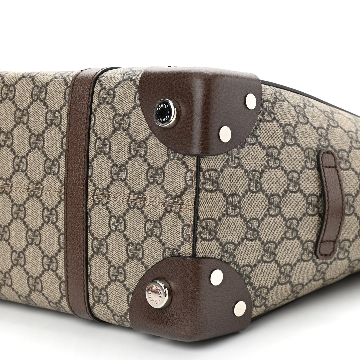 GG Supreme Monogram Textured Dollar Calfskin Medium Detail Tote Beige Ebony New Acero