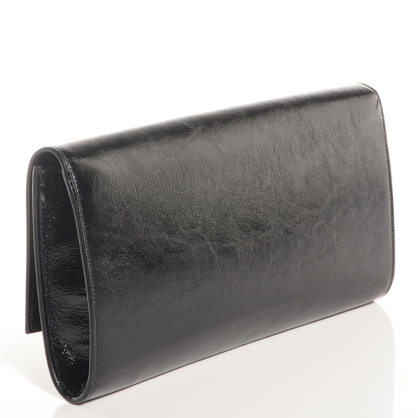 Textured Patent Monogram Large Belle De Jour Clutch Black