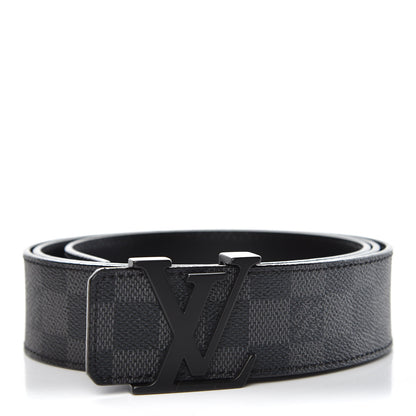Louis Vuitton Damier Graphite 40mm LV Initiales Belt 110 44 1 of 9