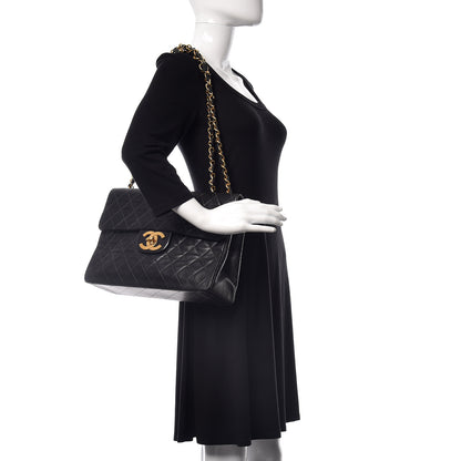 Chanel Lambskin Quilted XL Jumbo Single Flap Black 2 of 10