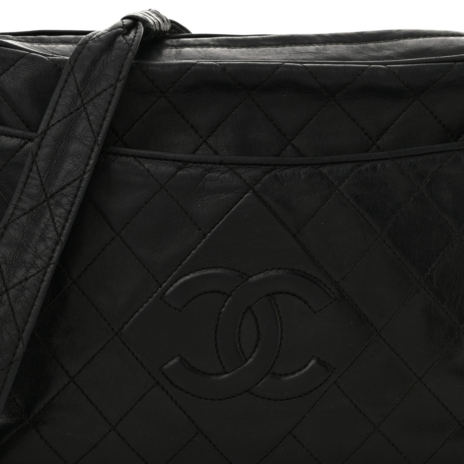Chanel Lambskin Quilted Tassel Camera Case Black 9 of 16
