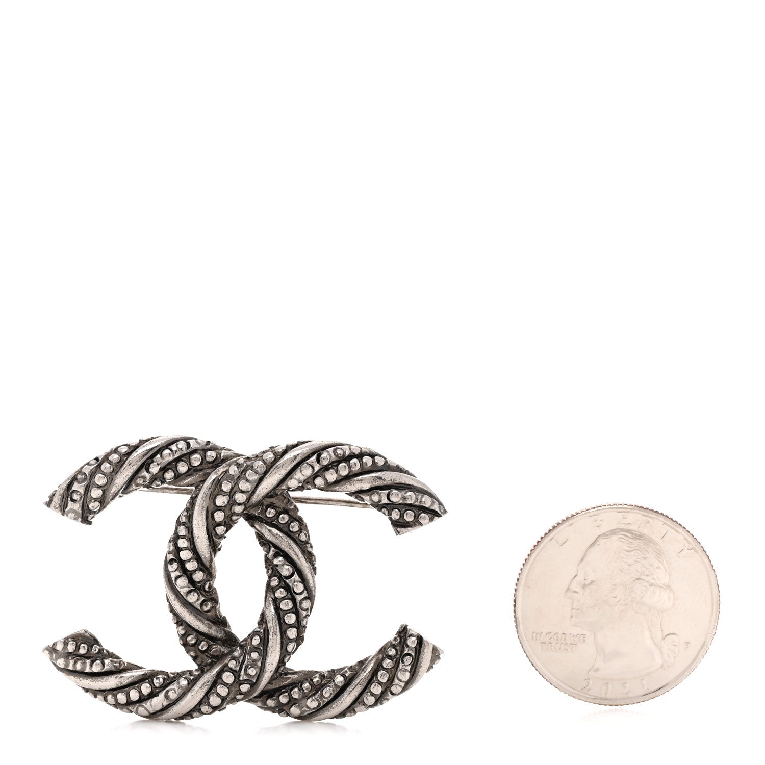 Chanel Ruthenium Twisted CC Brooch 2 of 4