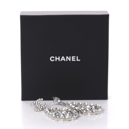 Chanel Crystal CC Tear Drop Earrings Silver 4 of 4