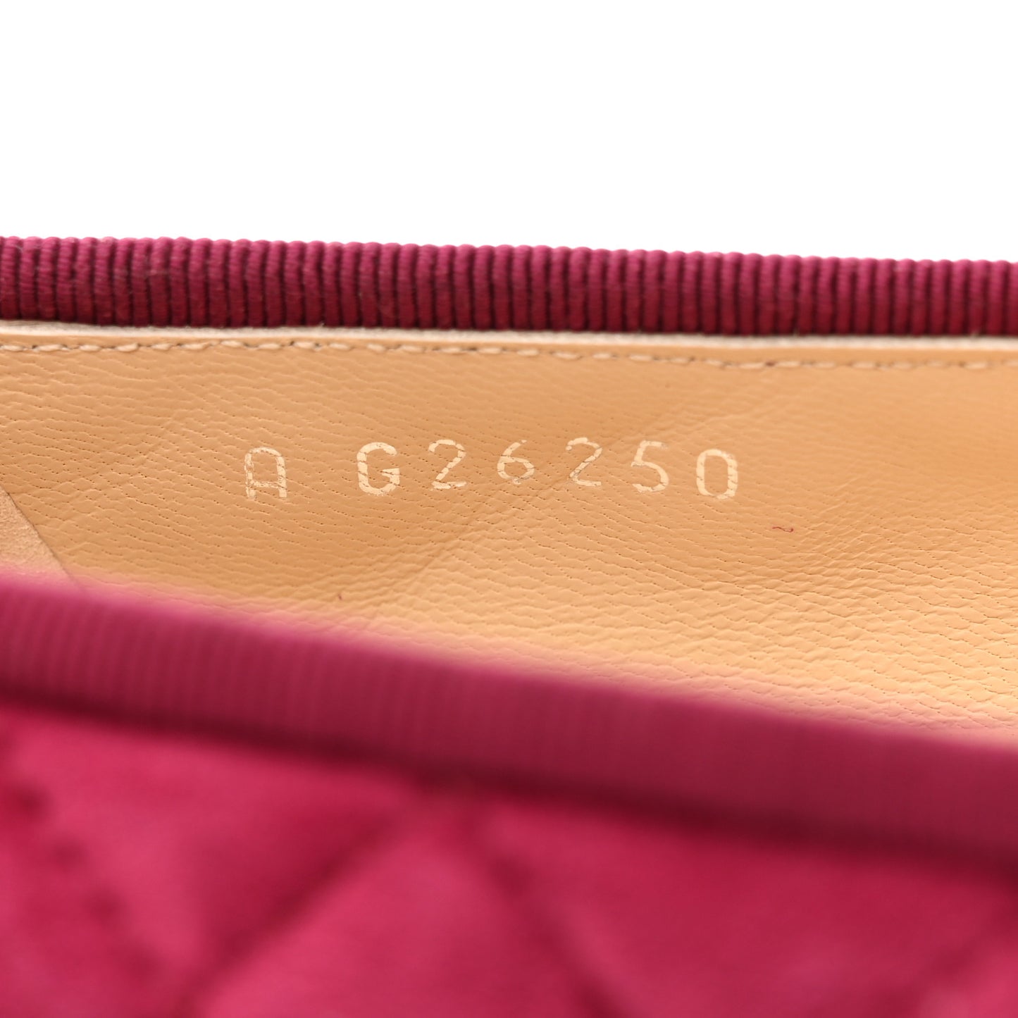 Suede Calfskin Quilted Cap Toe CC Ballerina Flats 37 Dark Pink