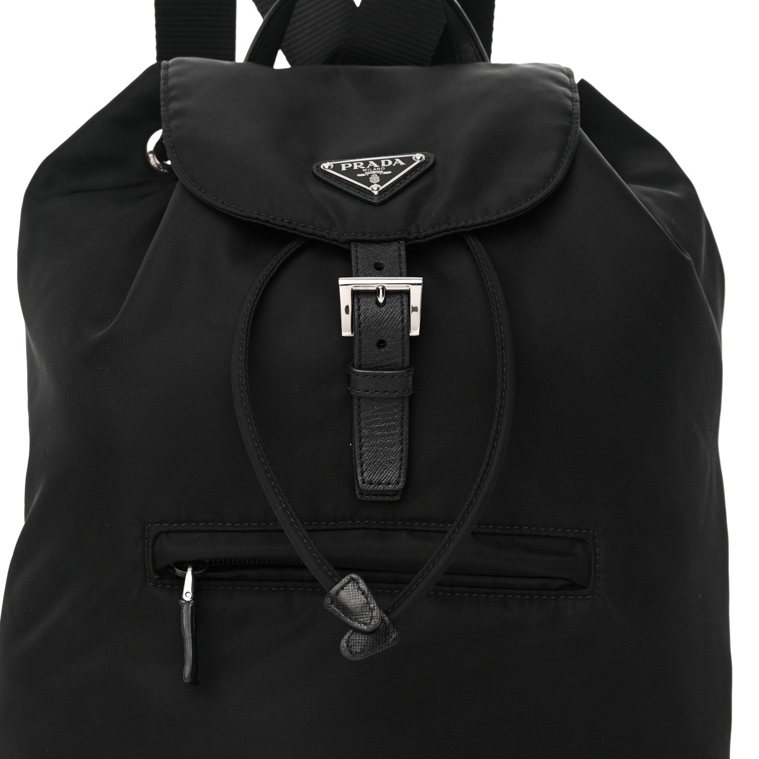 Prada Nylon Tessuto Saffiano Zipper Backpack Black 8 of 11