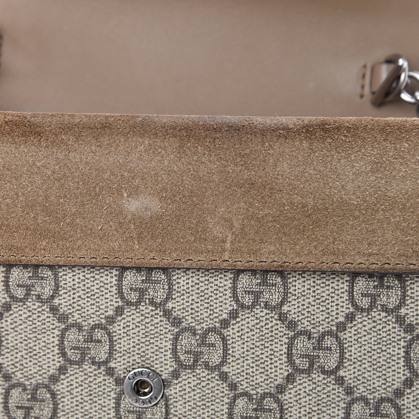 GG Supreme Monogram Super Mini Dionysus Shoulder Bag Taupe