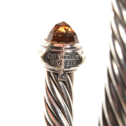 David Yurman Sterling Silver 14K Yellow Gold Citrine 7mm Cable Classics Bracelet 4 of 6