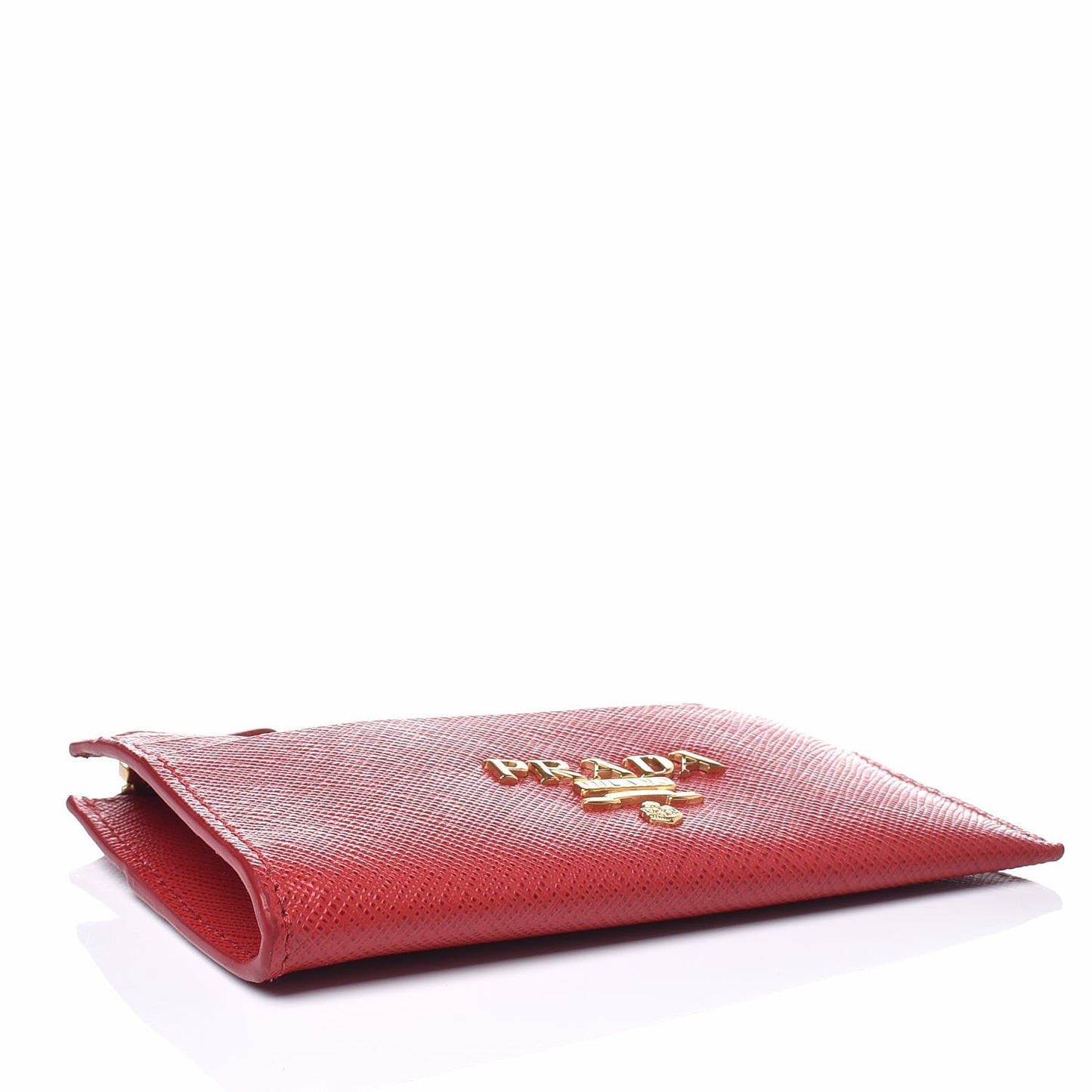 Saffiano Metal Zip Card Holder Fuoco