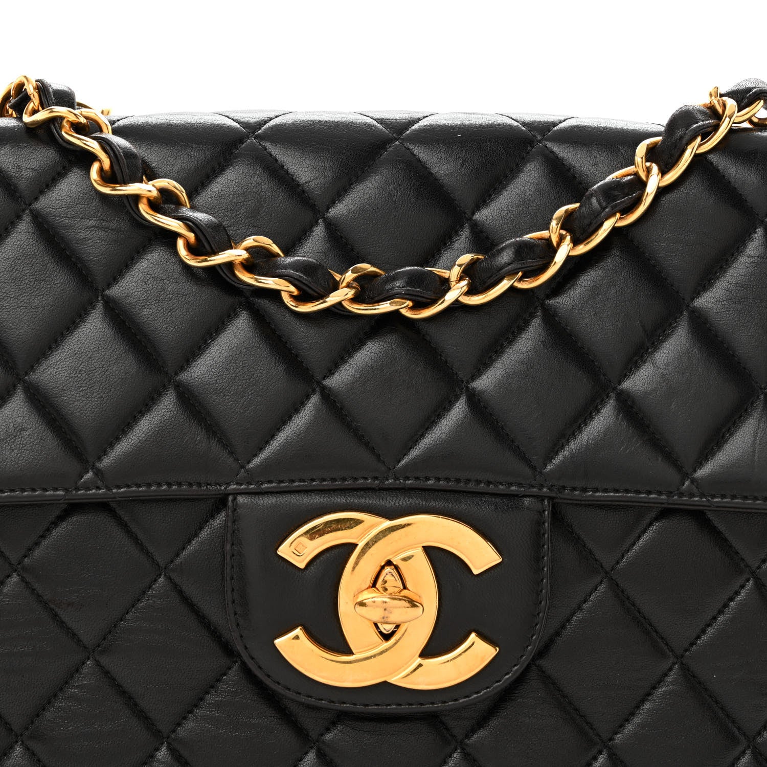 Chanel Lambskin Quilted XL Jumbo Single Flap Black 8 of 16