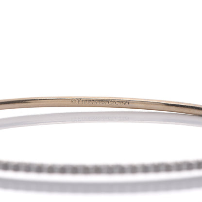 Tiffany 18K White Gold Diamond Metro Hinged Bangle 6 of 10