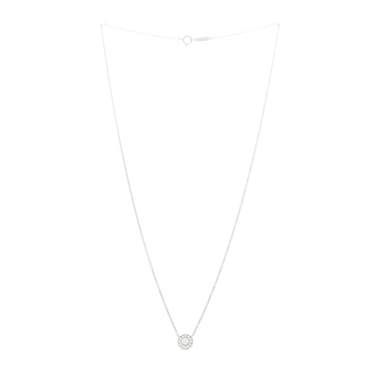 Tiffany Platinum Diamond .13ctw Circlet Pendant Necklace 3 of 6
