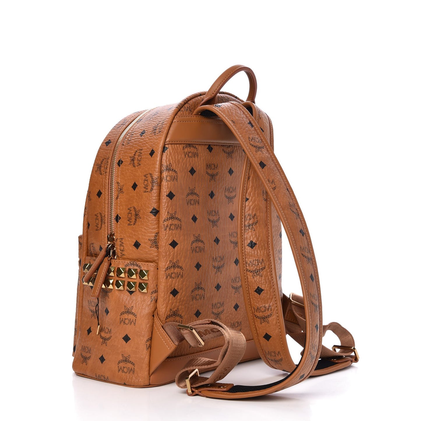 Visetos Medium Side Studs Stark Backpack Cognac