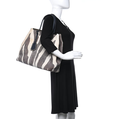 Fendi Calf Hair Zebra Print Large 2Jours Tote Ebony White 3 of 10