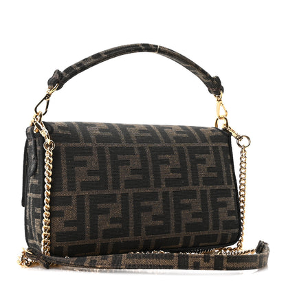 Fendi Fabric Jacquard FF 1974 Mini Baguette Tobacco Moro Black 3 of 10