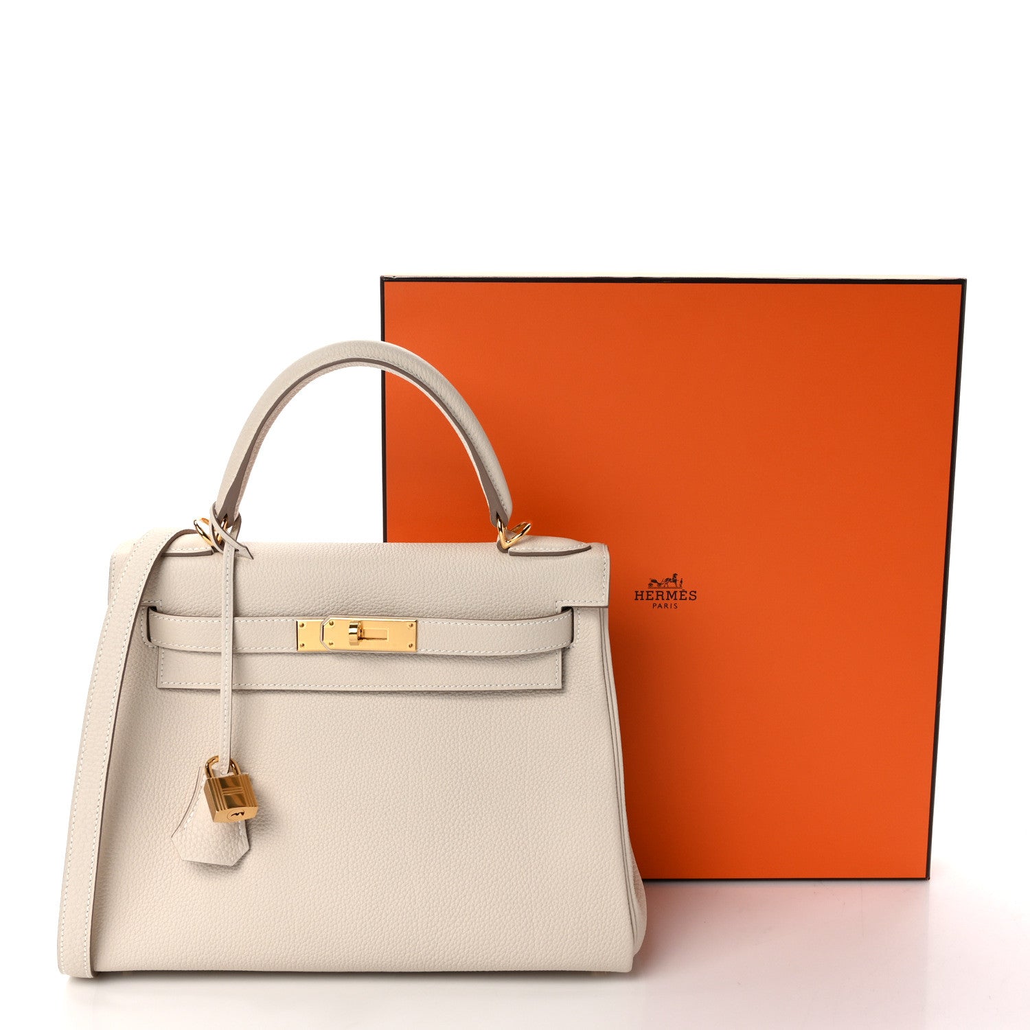 Hermes Togo Kelly Retourne 28 Craie 2 of 12