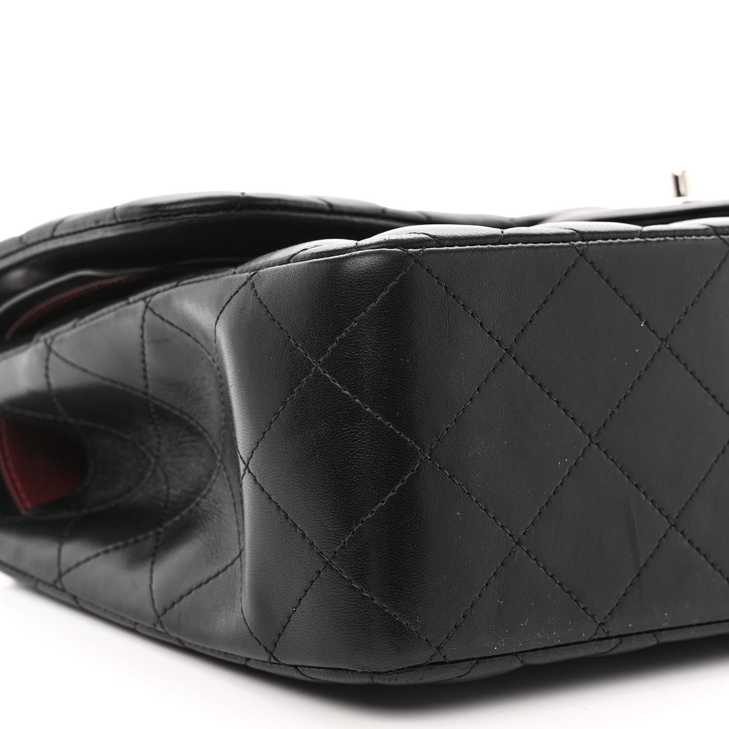 Lambskin Quilted Jumbo Double Flap Black