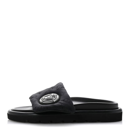 Louis Vuitton Nylon Monogram Womens Pool Pillow Comfort Mules 38 Black 1 of 9