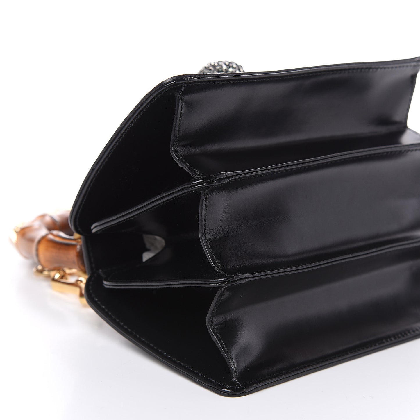 Calfskin Bamboo Mini Thiara Top Handle Bag Black