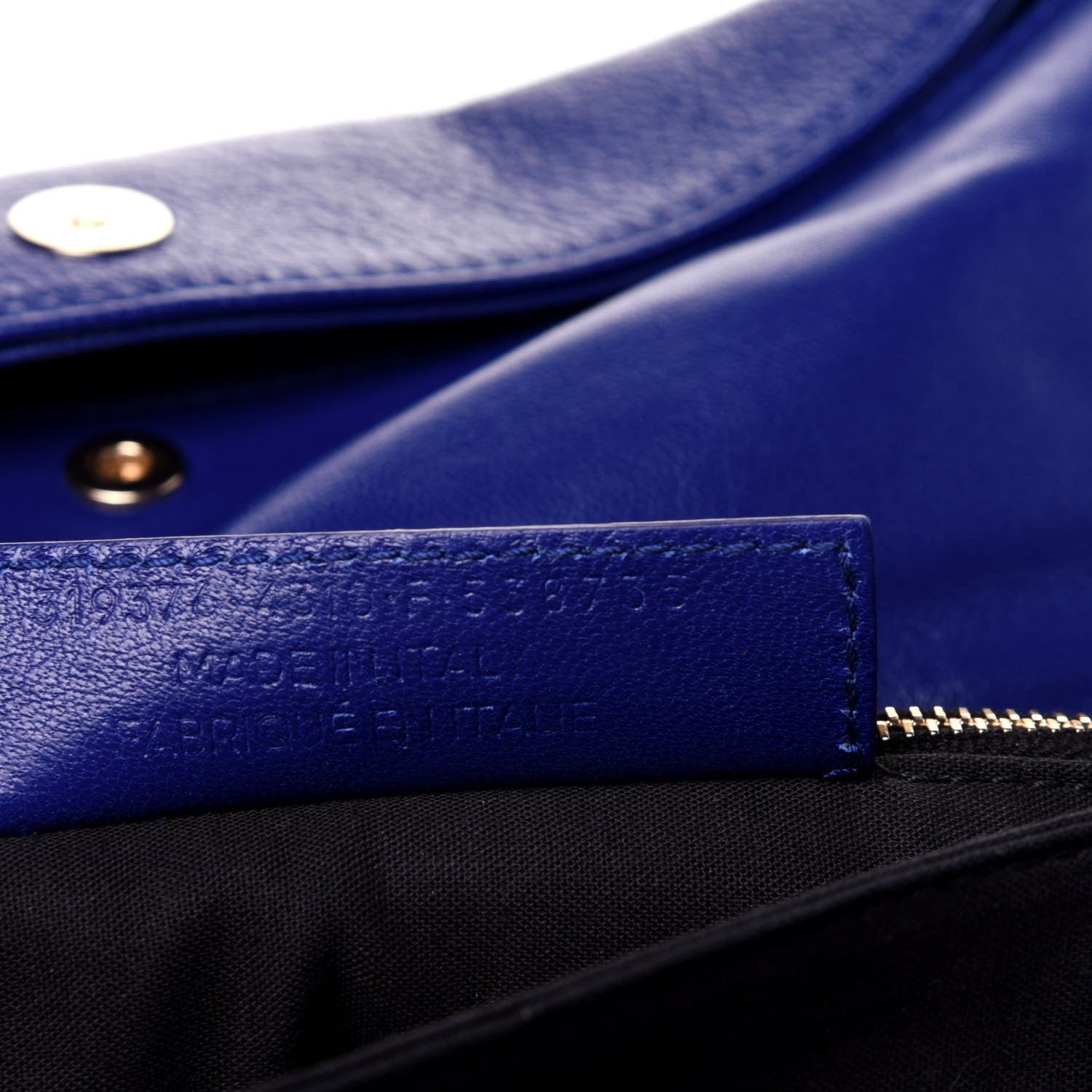 Balenciaga Chevre Gold Metallic Edge Hardware Envelope Clutch Bleu Roi 8 of 11