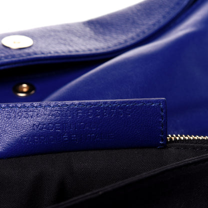 Balenciaga Chevre Gold Metallic Edge Hardware Envelope Clutch Bleu Roi 8 of 11