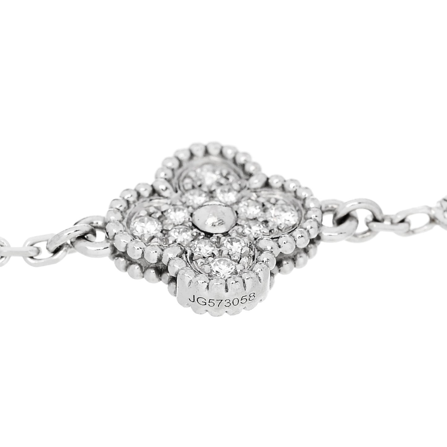 18K White Gold Diamond 6 Motifs Sweet Alhambra Bracelet