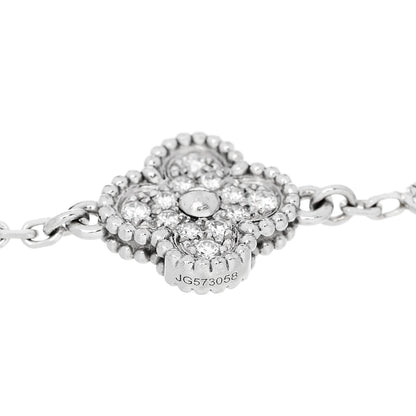 Van Cleef & Arpels 18K White Gold Diamond 6 Motifs Sweet Alhambra Bracelet 3 of 4